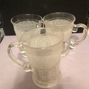 3 glass mugs